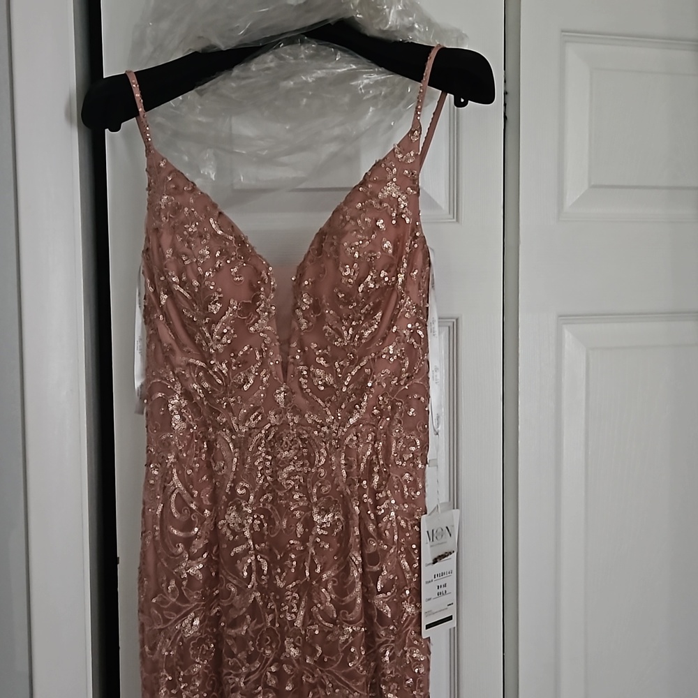 Ellie Wilde rose gold formal gown